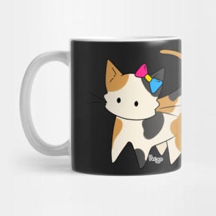 Pansexual Pride Calico Kitty Ear Bow Mug